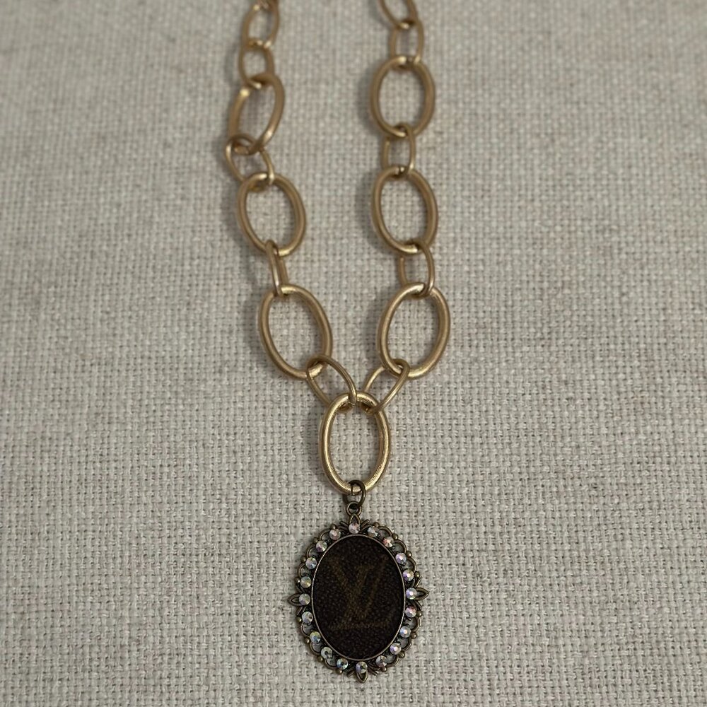 Upcycled LV Necklace